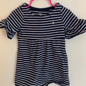 Girls Blue and White Striped Shirt 2T